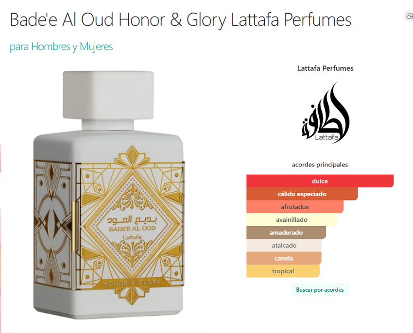 Spray Lattafa Badee Al Oud Honor y Glory 200ml