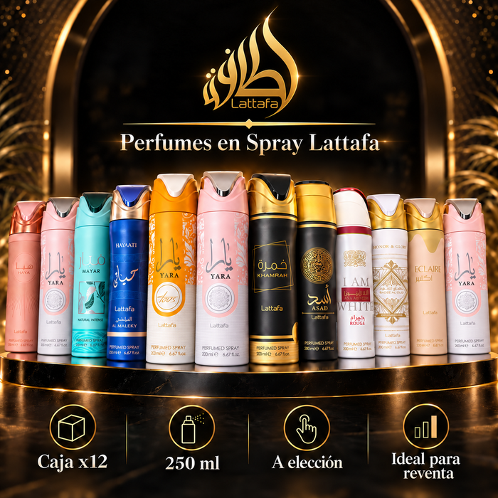 Caja 12 Spray Árabes 200ml Lattafa
