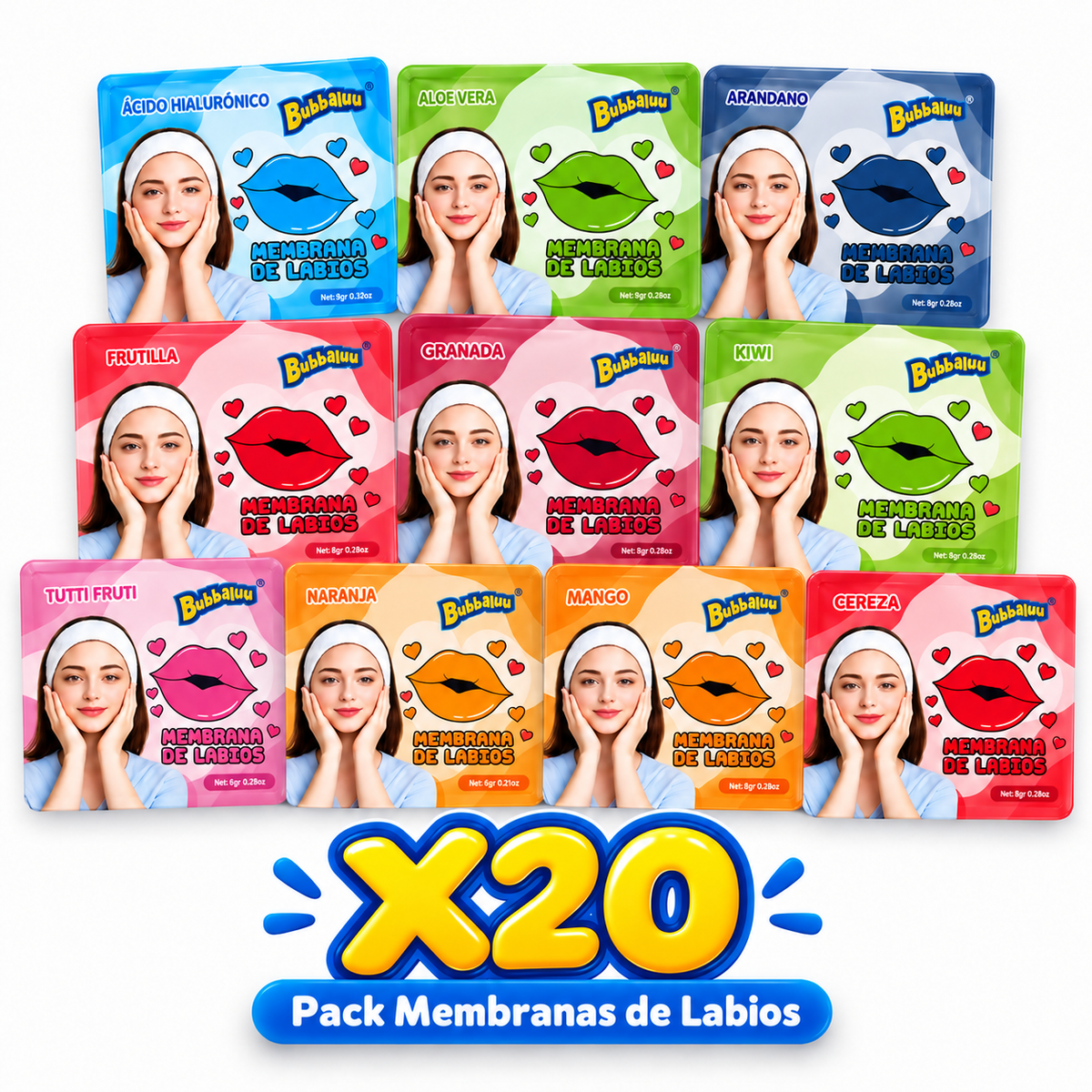 20 Membranas de Labios - Bubbaluu