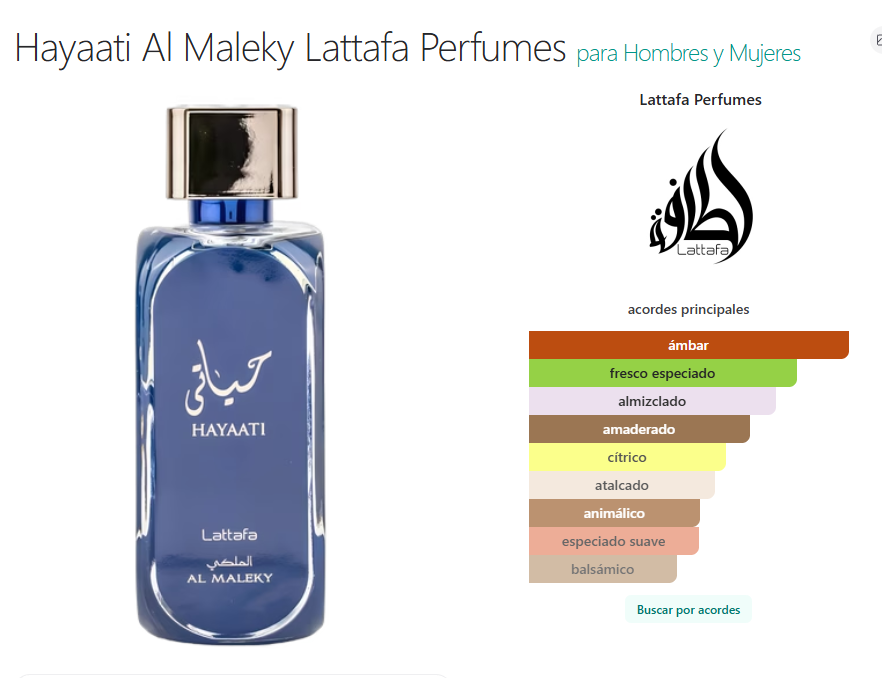 Perfume Spray Lattafa Hayaati Al Maleky 200ml