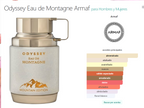 Perfume Spray Armaf Odyssey Eau Montagne 200ml